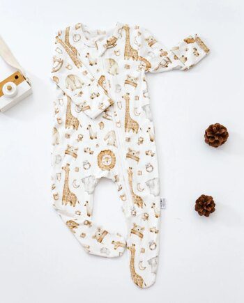 Elinfant Coverall Bamboo Cotton Baby Pajamas Long Design Infant Baby Foot Romper Jumpsuit