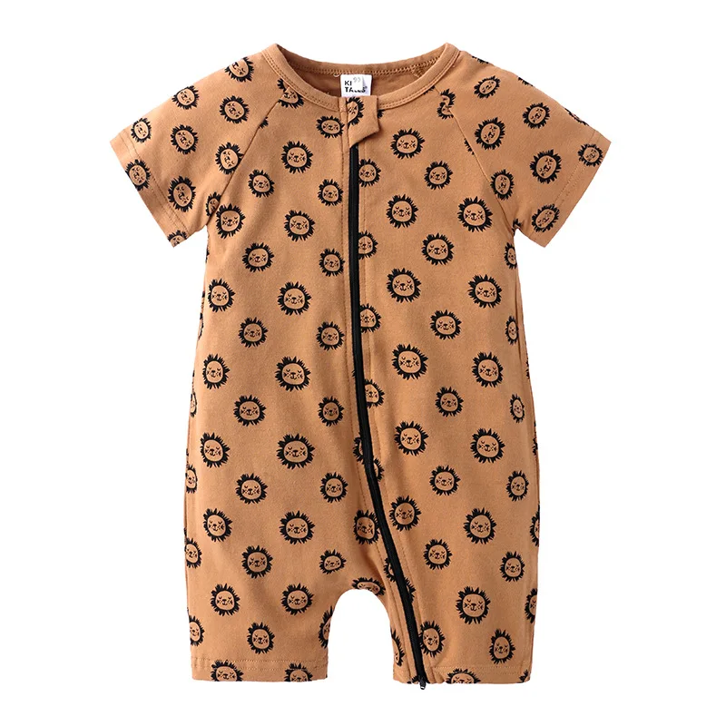 0-24 Months Baby Pajamas Cartoon Shark Oneise Newborn Romper Baby Boy Girls Jumpsuit Summer Bamboo Cotton Short-sleeved Romper - Image 4