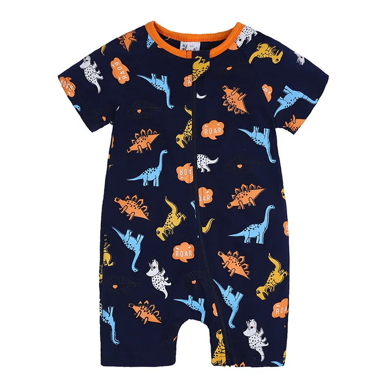 0-24 Months Baby Pajamas Cartoon Shark Oneise Newborn Romper Baby Boy Girls Jumpsuit Summer Bamboo Cotton Short-sleeved Romper - Image 3