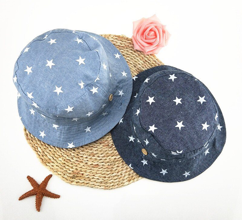 Soft Cotton Baby's Bucket Hat with Star Pattern