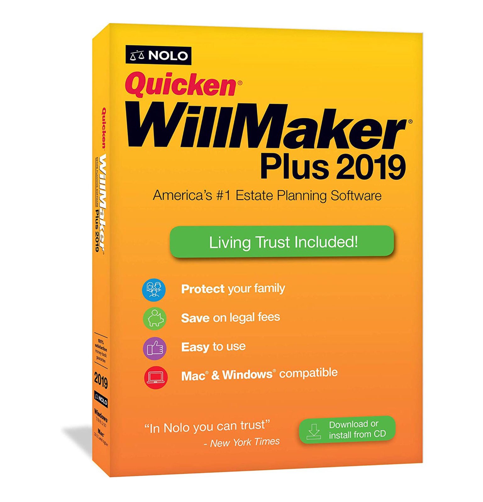 Quicken WillMaker Plus 2019 : Includes Living Trust - Full version - Lifetime License - Windows