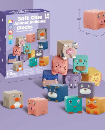 Cartoon Children's Puzzle Assembly Cute Toys for Infants Young Children's Cognitive Relief Soft Rubber Block Bathing Toy