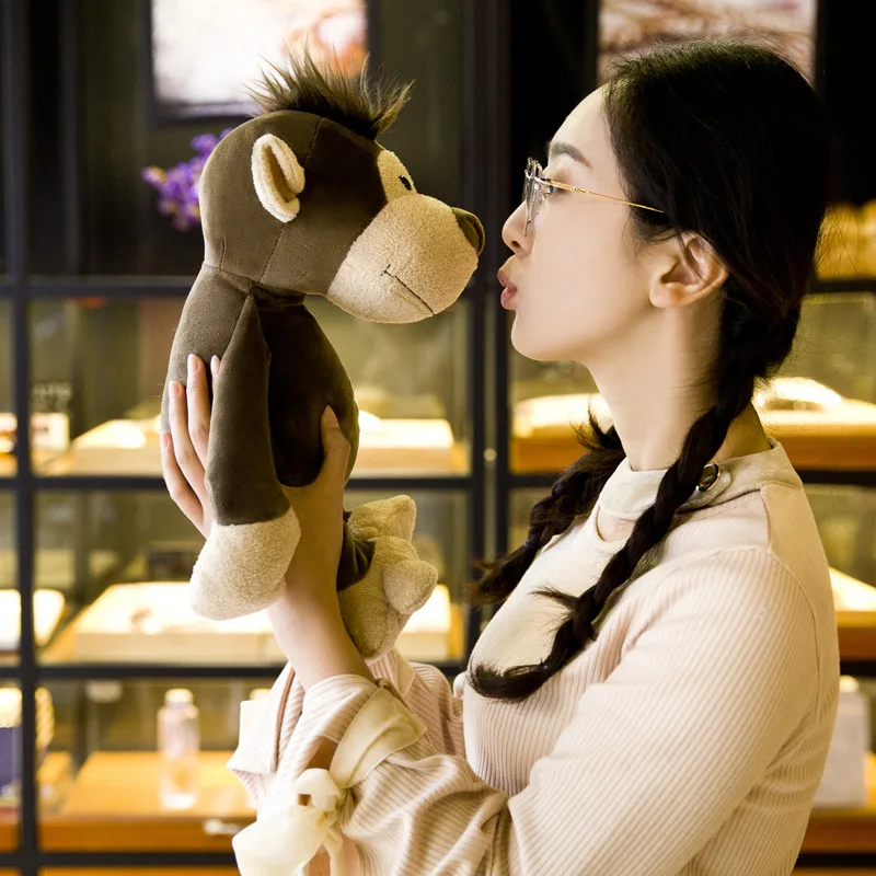 25cm Stuffed Lifelike Lion Tiger Elephant Monkey Leopard Giraffe Raccoon Doll Simulation Forest Animals Plush Toys for Kids Gift