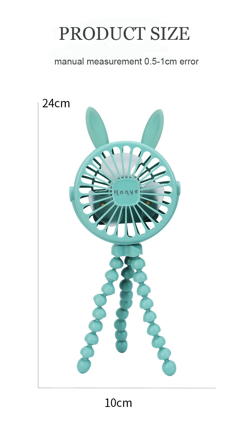 Fan for Cart Stroller Fan Portable Outdoor Fan Clip On for Baby 600mAh USB Rechargeable Handheld Electric Fan for Home 3 Speeds
