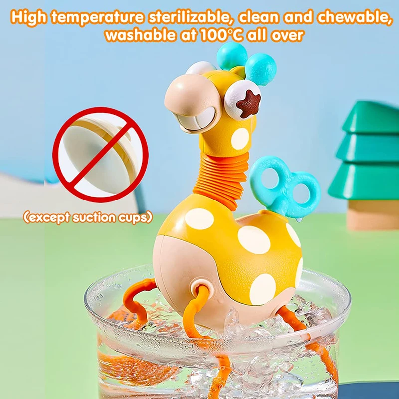 Montessori Baby Sensory Toys Silicone Pull String Activity Giraffe Toy Twisting Clockwork Neck Travel Toys for Toddlers Gifts Montessori Baby Sensory Toys Silicone Pull String Activity Giraffe Toy Twisting Clockwork Neck Travel Toys for Toddlers Gifts
