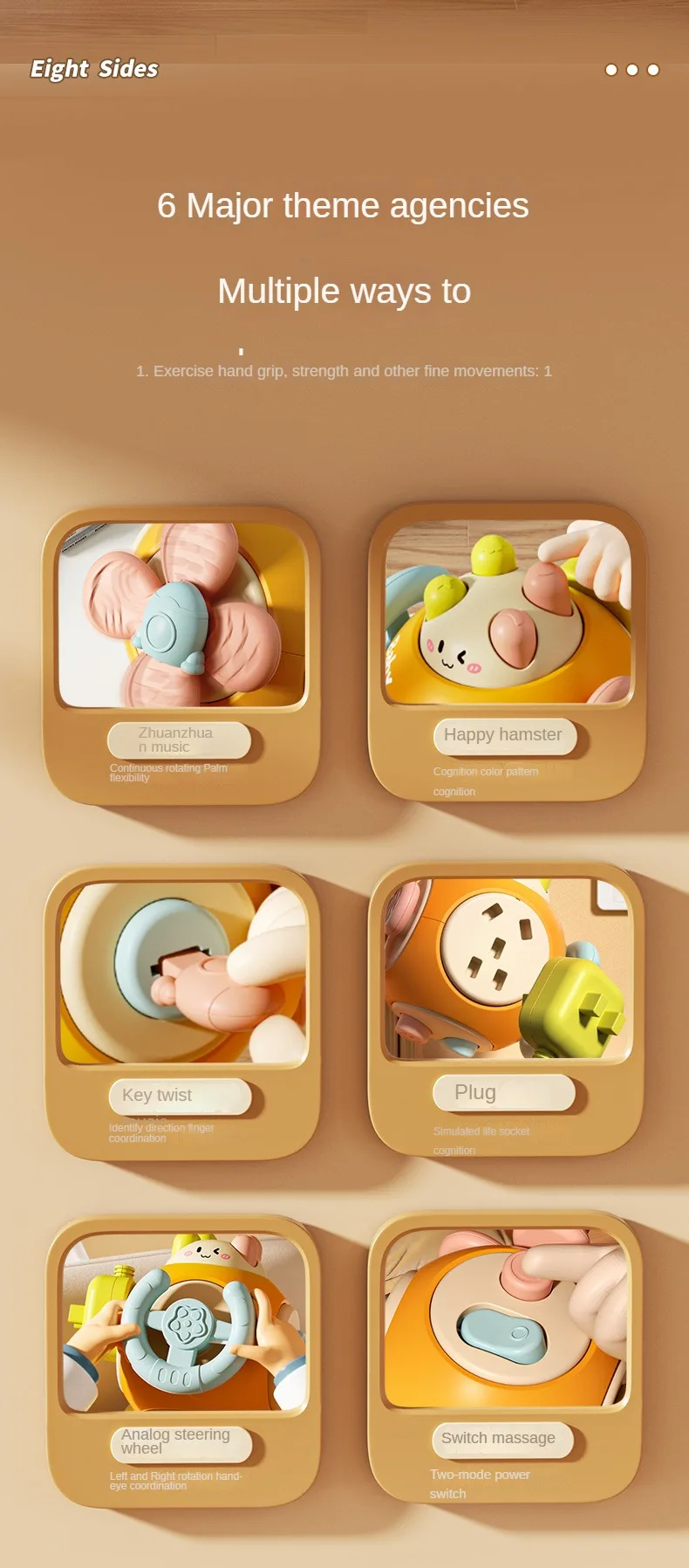 Infant Puzzle Early Education Toys Multifunctional Busy Ball for Montessori Baby Training Busy Hand Grasping Ball Baby Busy Ball