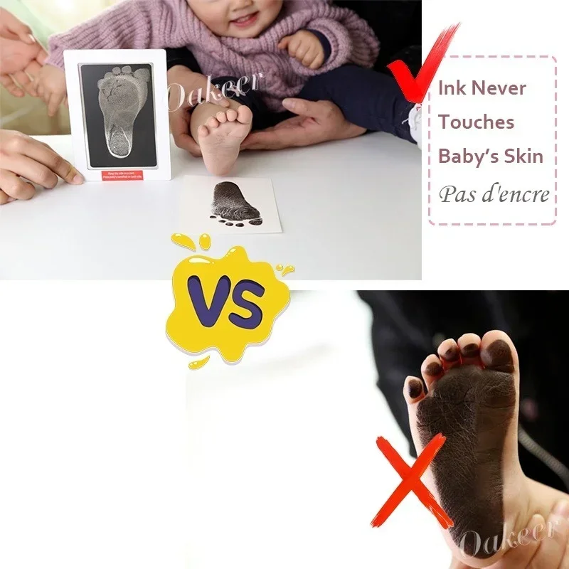 2 Set Baby Handprint Footprints Ink Pads Safe Non-toxic No-Touch Skin Inkless Inkpad Kits Pet Cat Dog Paw Prints Souvenirs Gifts