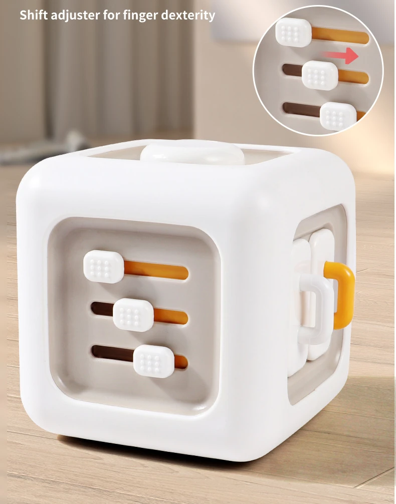 6 in 1 Montessori Cube Toys Sensory Busy Board Baby Practice Skills Drawer Cube Fidget Educational Toys for Girl Boy