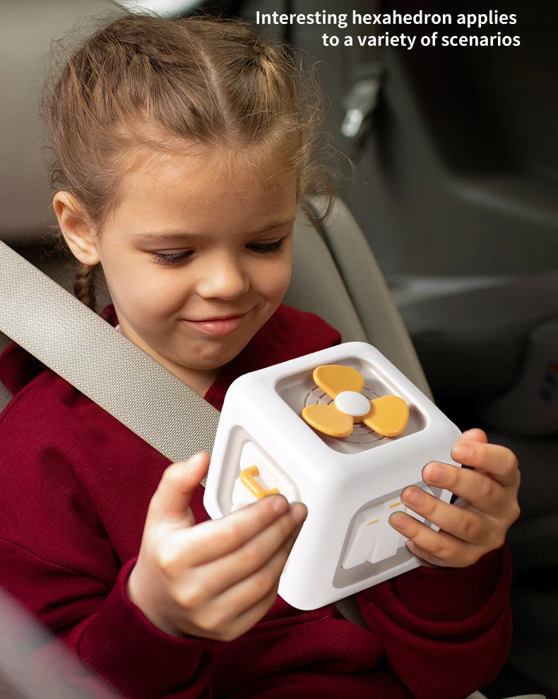 6 in 1 Montessori Cube Toys Sensory Busy Board Baby Practice Skills Drawer Cube Fidget Educational Toys for Girl Boy