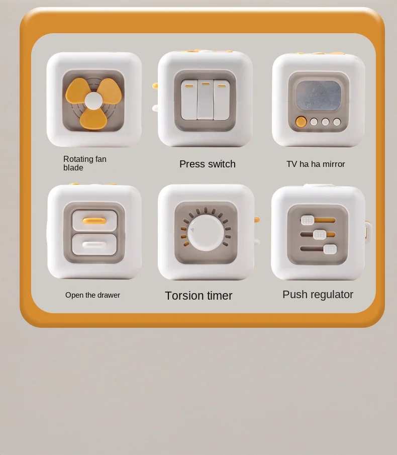 6 in 1 Montessori Cube Toys Sensory Busy Board Baby Practice Skills Drawer Cube Fidget Educational Toys for Girl Boy