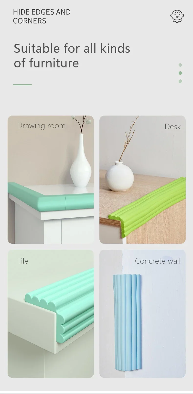 2M Baby Safety Protection Strip Table Desk Edge Guard Strip Corner Protector Furniture Corners Children Safety Foam Protection