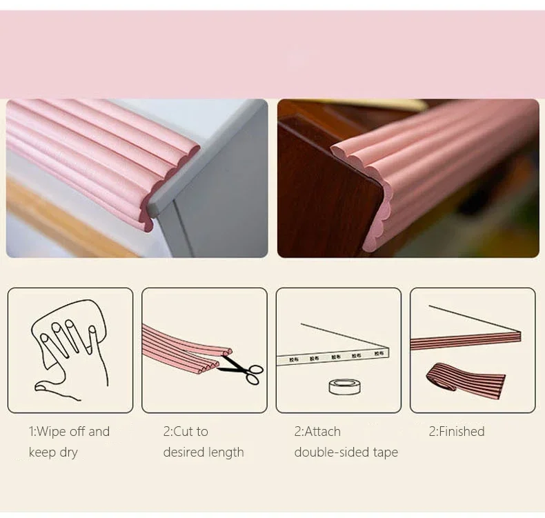 2M Baby Safety Protection Strip Table Desk Edge Guard Strip Corner Protector Furniture Corners Children Safety Foam Protection