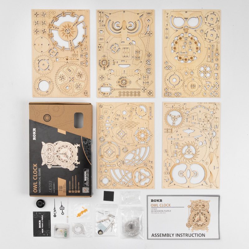DIY 3D Owl Clock Wooden Puzzle DIY 3D Owl Clock Wooden Puzzle