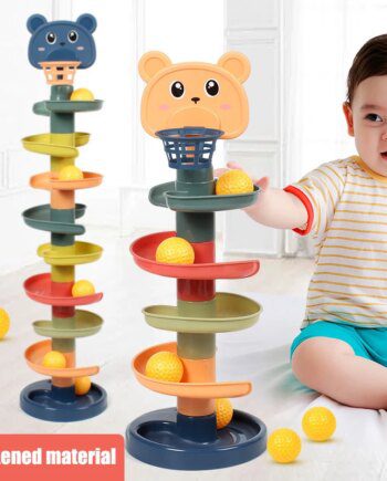Montessori Baby Toys Rolling Ball Pile Tower Finger Skill Training Educational Games Rotating Stacking Track Infants Development