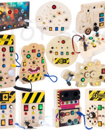 Montessori Busy Board Circuit LED Light Socket ON/OFF Baby Early Hand Fine Cognitive Education Teaching Aids Toy Gifts Busyboard