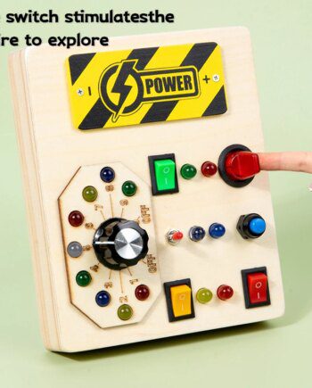 Montessori Busy Board Sensory Toys Children Wooden LED Light Switch Control Board Toys Puzzle Color Cognition Delight Toys